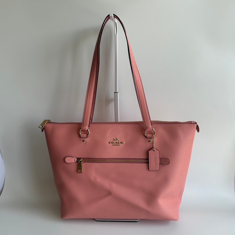 Coach Gallery Tote Taffy Pink Crossgrain Leather Shoulder Bag 79608